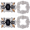 4Pcs 2 Style Alloy Rhinestone Shoe Buckle Clips AJEW-GF0008-65-1