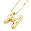 Brass & Plastic Pearl Letter Pendant Box Chain Necklaces for Women LS-NJEW-U017-01G-08-2