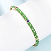304 Stainless Steel Enamel Cuff Bangles for Women BJEW-H637-02A-G-1