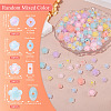 200Pcs 4 Styles Frosted Transparent Acrylic Beads OACR-TA0003-54-4