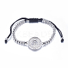 Adjustable Brass Braided Beaded Bracelets BJEW-F282-29-RS-3