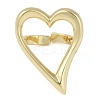 Hollow Heart Brass Open Cuff Ring RJEW-Q819-29G-2