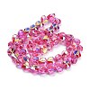 Electroplate Transparent Glass Beads Strands EGLA-B012-AB07-2