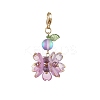 Flower Synthetic Moonstone & Glass Pendant Decorations HJEW-TA00337-01-2