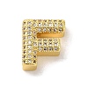 Brass Micro Pave Clear Cubic Zirconia Charms ZIRC-C009-01G-F-1