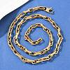 7.5MM 304 Stainless Steel Paperclip Chain Necklaces NJEW-Z105-01G-3