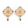 Brass Micro Pave Clear Cubic Zirconia Peg Bails Pendants KK-S356-274-NF-1