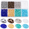 SUNNYCLUE 800Pcs 8 Colors 2-Hole Seed Beads SEED-SC0001-02-1