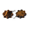 Natural Tiger Eye Pendants G-T144-12F-2