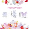 150 Pieces Random Rose Acrylic Beads Bear Pastel Spacer Beads Butterfly Loose Beads for Jewelry Keychain Phone Lanyard Making JX543A-3
