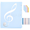 1Pc Plastic Piano Sheet Folder with 5 Sheets Paper Self-Adhesive Stickers AJEW-GF0009-44B-1