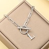 Stainless Steel Paperclip Chain Initial Necklaces with OT Clasps WGD6039-12-1