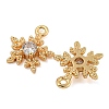 Flower Brass Micro Pave Cubic Zirconia Pendants X-KK-N254-102G-01-2