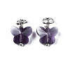 Faceted Transparent Glass Charms GLAA-T024-06A-2