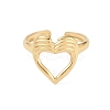 12Pcs Ion Plating(IP) 304 Stainless Steel Heart Open Cuff Rings for Women RJEW-G312-08G-3