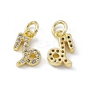 Real 18K Gold Plated Brass Micro Pave Clear Cubic Zirconia Charms KK-E068-VB411-10-1