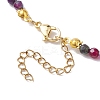 Faceted Round Natural Agate(Dyed & Heated) Beaded Necklaces for Women NJEW-JN04659-02-5