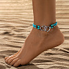 Double Heart Alloy Link Stretch Anklets WGCB0A2-03-1