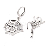 Halloween Spider Web & Spider Tibetan Style Alloy Dangle Earrings EJEW-JE05852-1-4
