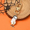 Halloween Skeleton Alloy Enamel Pendant Decoration HJEW-YW00033-01-1