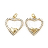 Brass Micro Pave Clear Cubic Zirconia Pendants ZIRC-I367-14G-03-1