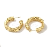 Rack Plating Twist Ring Brass Stud Earrings for Women EJEW-P272-02G-2
