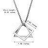 304 Stainless Steel Triangle & Rhombus Pendant Necklace with Box Chains JN1045C-3