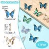 12Pcs Brass Pave Faceted Glass Connector Charms FIND-YW0007-51-2