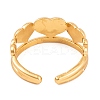 PVD Vacuum Plating 304 Stainless Steel Heart Cuff Rings for Women RJEW-G316-03G-3