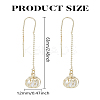 1 Pair Round Zinc Alloy Cat Eye Ear Thread EJEW-LP0009-10-2