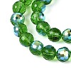 Electroplate Transparent Glass Beads Strands EGLA-N024-01A-C02-3