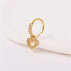 Brass Micro Pave Clear Cubic Zirconia Dangle Hoop Nose Rings FS-WG904D6-09-1