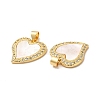 Rack Plating Brass Micro Pave  Cubic Zirconia Pendants KK-B068-44G-3