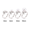 Bowknot Brass Micro Pave Cubic Zirconia Cup Peg Ring Settings KK-N274-25P-4