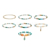 7Pcs 7 Style Natural Dyed Malaysia Jade & Agate & Glass Seed Beaded Stretch Bracelets Set BJEW-JB08892-01-4