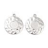 Non-Tarnish 304 Stainless Steel Pendant Cabochon Settings STAS-P364-09P-1