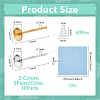 10Pairs 925 Sterling Silver Stud Earring Finding with 50Pcs Plastic Ear Nuts with 1Pc Suede Fabric Square Silver Polishing Cloth FIND-DC0006-45-2