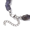 Natural Iolite Nuggets Beaded Necklaces for Women NJEW-JN05829-5