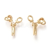 Brass Micro Pave Clear Cubic Zirconia Charms KK-F820-20G-2