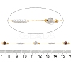 Handmade 304 Stainless Steel & Natural Mixed Stone Beaded Chains CHS-L031-06G-01-2