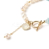 Natural Aquamarine Chip Beaded Bracelet BJEW-TA00032-04-6