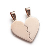 304 Stainless Steel Split Pendants LS-STAS-F214-01RG-1