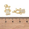 Brass Micro Pave Clear Cubic Zirconia Pendants CU-CBA9AFC-01G-08-3