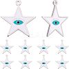 10Pcs 304 Stainless Steel Enamel Pendants STAS-NB0001-27-1