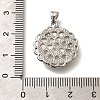 Brass with Natural Shell Carved Pendants KK-Z091-04P-02-3