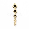 Rack Plating Brass Pave Cubic Zirconia Connector Charms KK-G458-02G-02-2