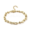 304 Stainless Steel Bowknot Link Chain Bracelets for Women BJEW-F488-13G-2