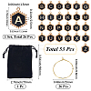 Hexagon with Letter Alloy Black Enamel Pendants Wine Glass Charms DIY-SC0030-20-2