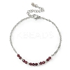 Natural Garnet Beads Link Bracelets BJEW-JB11835-01-2