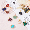 10Pcs 10 Styles Natural & Synthetic Mixed Gemstone Pendants G-FH0002-26-5